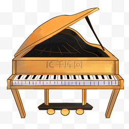 漂亮的钢琴图片_漂亮的橙色钢琴插画