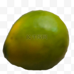 一个绿色的水果橘子