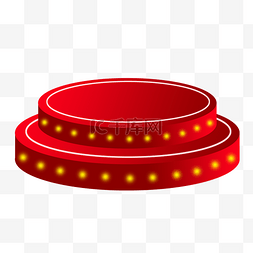 红色创意灯光立体圆形站台舞台