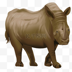 犀牛数目图片_棕色犀牛动物