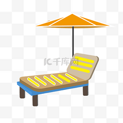 海滩旅游躺椅插画