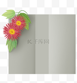 红色菊花文字框