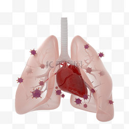 预防肺炎病图片_冠状病毒肺炎立体3D模型元素