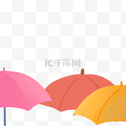 遮阳雨伞图片_三个漂亮的雨伞免抠图
