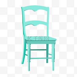 木头的椅子图片_蓝色的椅子装饰插画