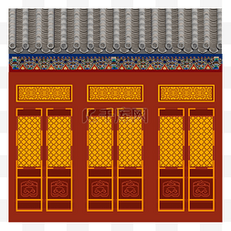 中国风元素门图片_古典瓦片屋檐门