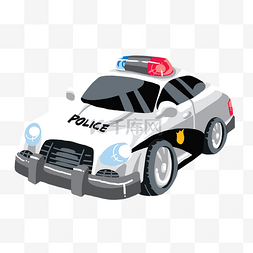 警车图片图片_卡通白色警车插画