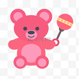 粉色婴儿玩具图片_可爱的粉色玩具熊
