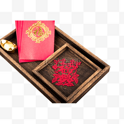 新年红包中国结红色剪纸