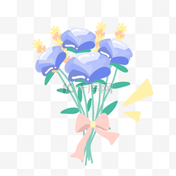 蓝色鲜花树叶图片_蓝色鲜花花束