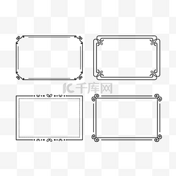 欧式矩形框图片_矩形黑色书法框