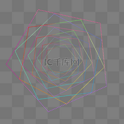 基础几何图形图片_炫彩五边形漩涡png