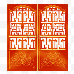 中式古典大门图片_古典花纹门框