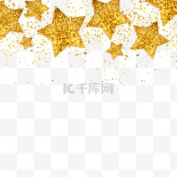 圣诞亮晶晶图片_金色创意感手绘星星边框