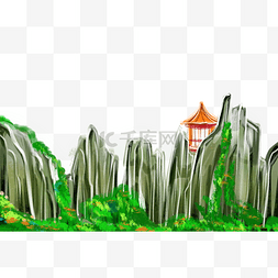 云南旅游折页图片_手绘云南石林风景