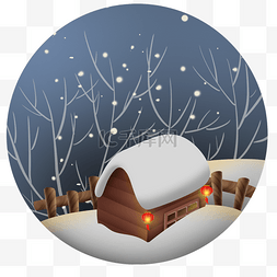 冬天赏雪美女图片_新年雪天的小木屋