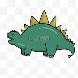 白垩纪图片_绿色的剑龙恐龙插画