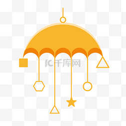 动听素材图片_黄色雨伞风铃