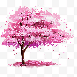 唯美粉色树木