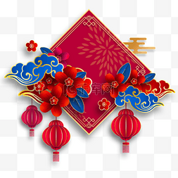 红色中国新年边框
