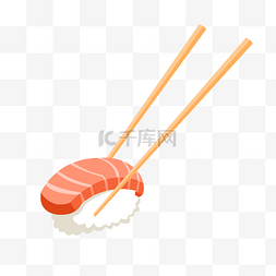 筷子夹住的寿司