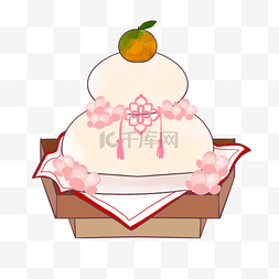 日本樱花镜饼剪贴画