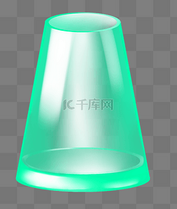 绿色立体杯子插图