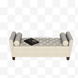 软包素材图片_家居家具灰白色的软包沙发躺椅