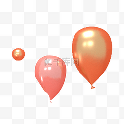 红色的动漫气球免抠图