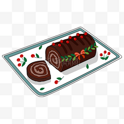圣诞节日可口的蛋糕yule log cake