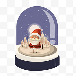 椭圆形水晶球雪地圣诞老人元素
