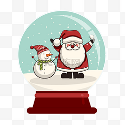 圣诞水晶球水晶球图片_雪人和圣诞老人水晶球元素