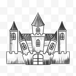 儿童乐园主题图片_线描城堡