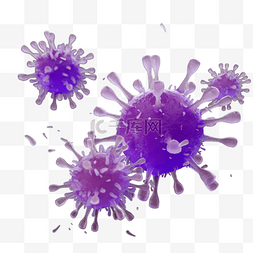 三维紫色病毒3d元素