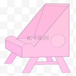 立体粉色椅子插画