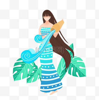 泼水水图片素材_泼水节泼水女孩插画