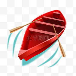 小船的图片_红色的小船