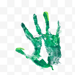 手印图片_绿色颜料手印掌印