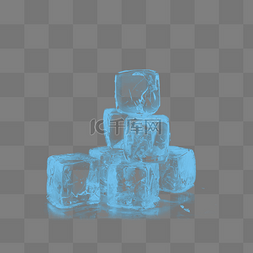 冰块方形图片_蓝色的一堆冰块