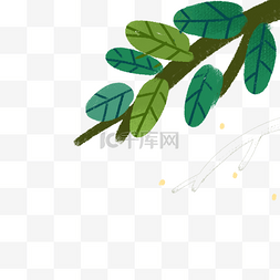 卡通绿色植物图片_绿色的枝叶免抠图