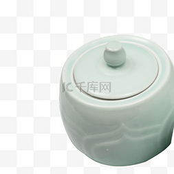 绿色茶壶图片_居家装茶叶的瓷器