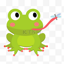 伸舌头绿色青蛙
