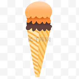 冰淇淋冰淇淋图片_美味黄色雪糕插画