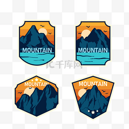 户外登山图片_创意登山装饰贴纸logo