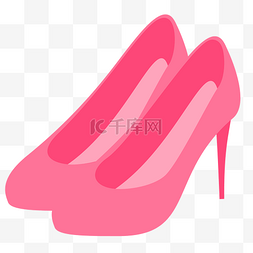 一双鞋子卡通图片_一双粉色卡通高跟鞋