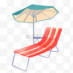 夏天海报沙滩图片_滩躺椅