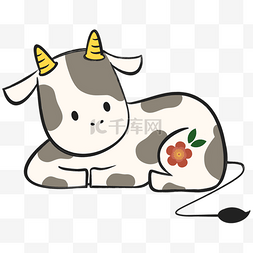 日本新年可爱奶牛