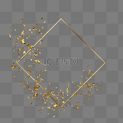 光泽感图片_创意感手绘金箔点点边框