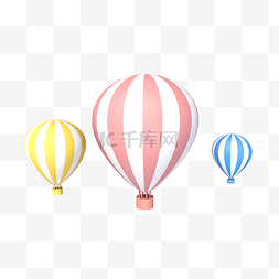 3d漂浮装饰图片_C4D漂浮热气球素材