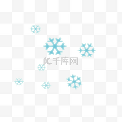 浅蓝色大小各异雪花